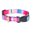 Rainbow růžový obojek pro psa | 28 – 44 cm