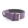 Velur fialový kožený obojek pro psa - vsepropejska.cz
