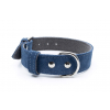 Velur modrý kožený obojek pro psa - vsepropejska.cz