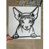 Donský sphynx kočka dřevěná dekorace na zeď - vsepropejska.cz