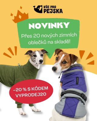 Máme přes 20 nových zimních oblečků skladem! 🧥🐶 A navíc s -20 % s kódem VYPRODEJ20. Vyberte pejskovi teplo, pohodlí a styl...