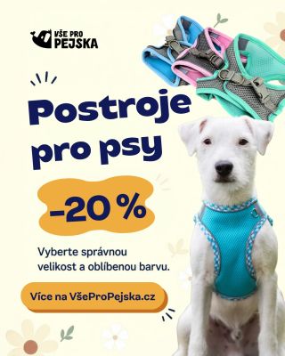🐾 Postroje pro psy teď pořídíte se slevou 20 %. Vyberte pejskovi správnou velikost, oblíbenou barvu a model, který se bude...