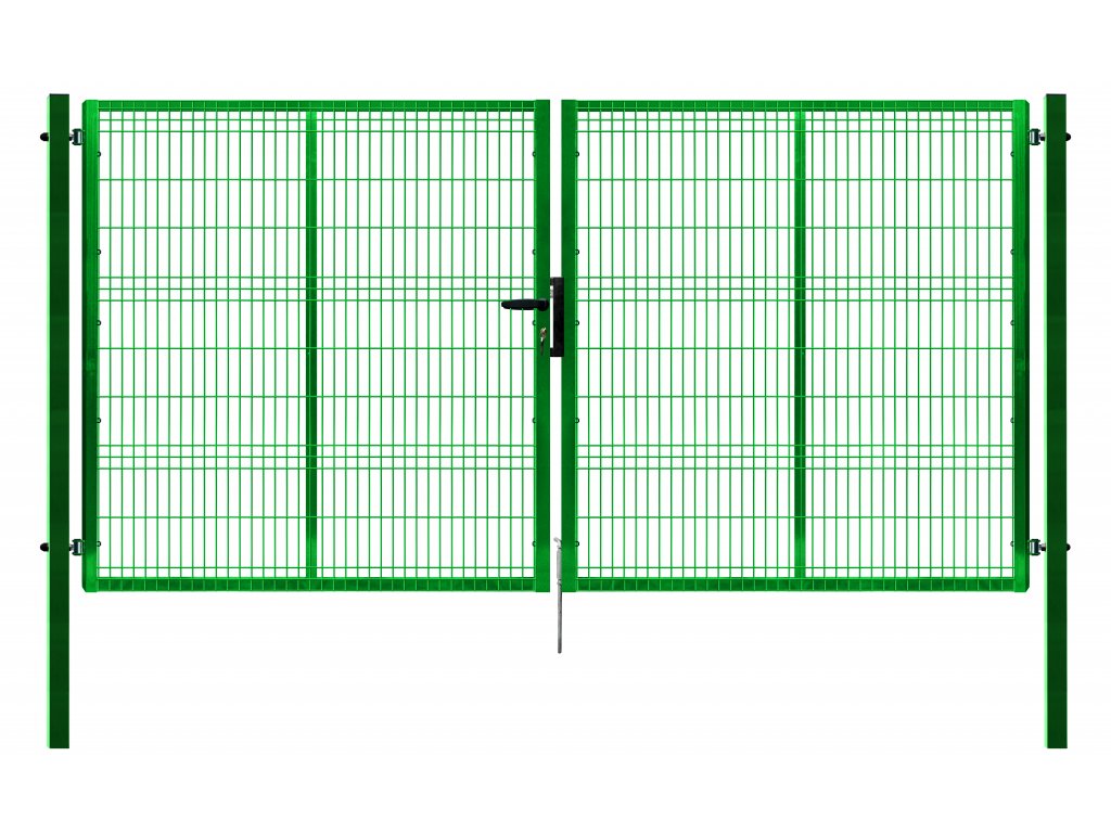 Brána Pilofor 3D zelená se zámkem FAB, šířka 4118 Výška v mm:: 1045 mm PLOTY Sklad8 5-300