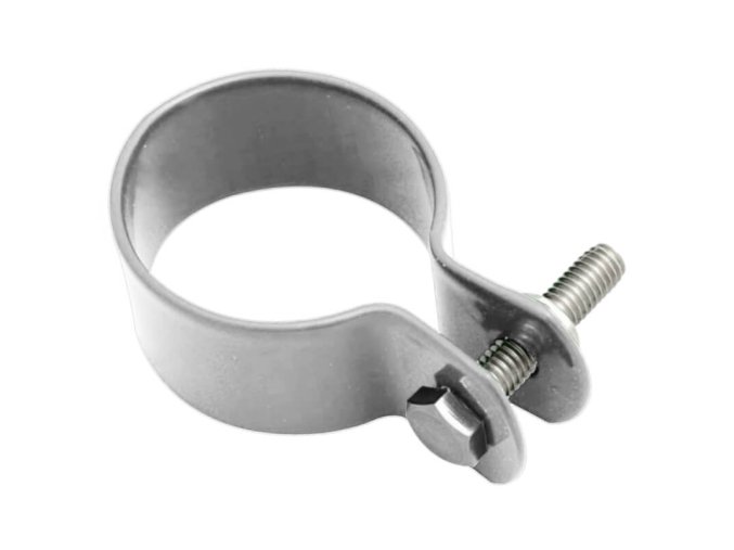 Objímka pro sloupek 50mm; šroub + matice; Zn+PVC, Šedá