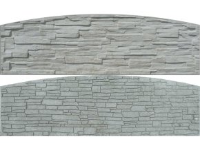 Betonový panel oblouk velký oboustranný štípaný kámen 200 x 50-60 x 4 cm - přírodní