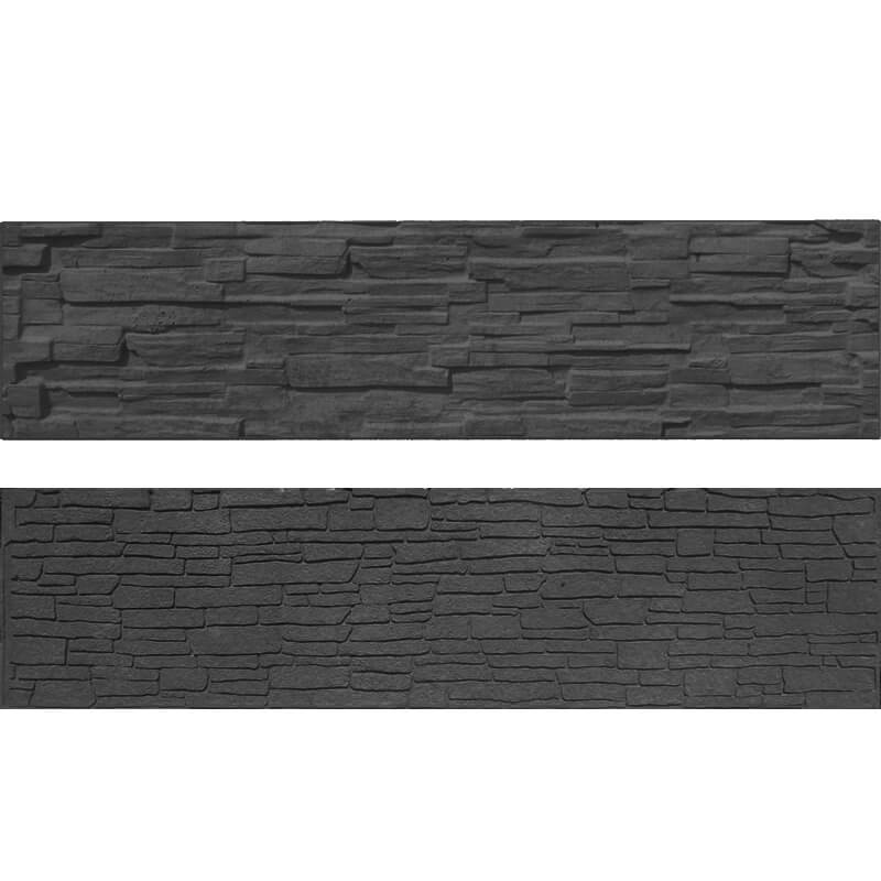 Betonový panel rovný oboustranný štípaný kámen 200 x 50 x 4 cm - grafit PLOTY Sklad8 5-300