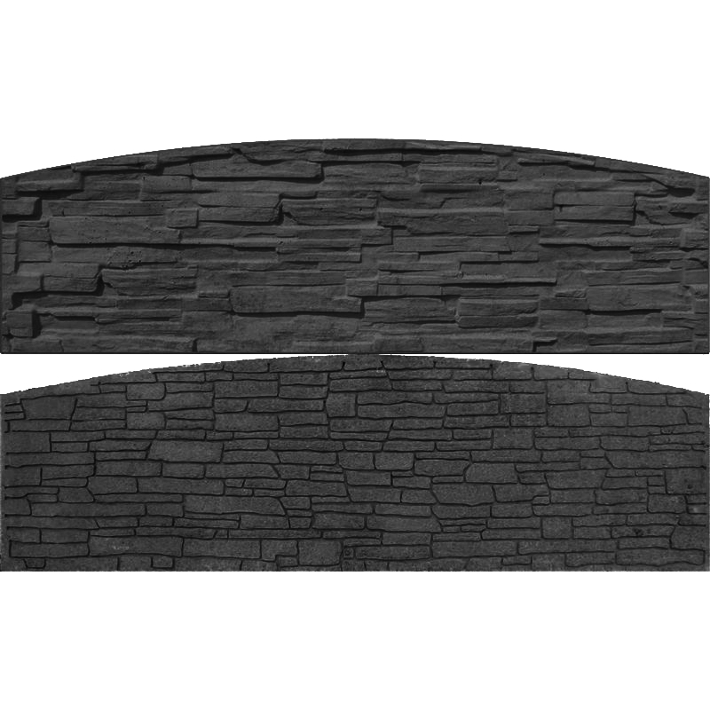 Betonový panel oblouk oboustranný štípaný kámen 200 x 60 x 4 cm - grafit