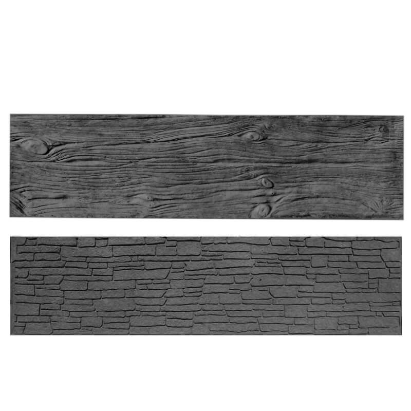 Betonový panel rovný oboustranný dřevo 200 x 50 x 4 cm - grafit
