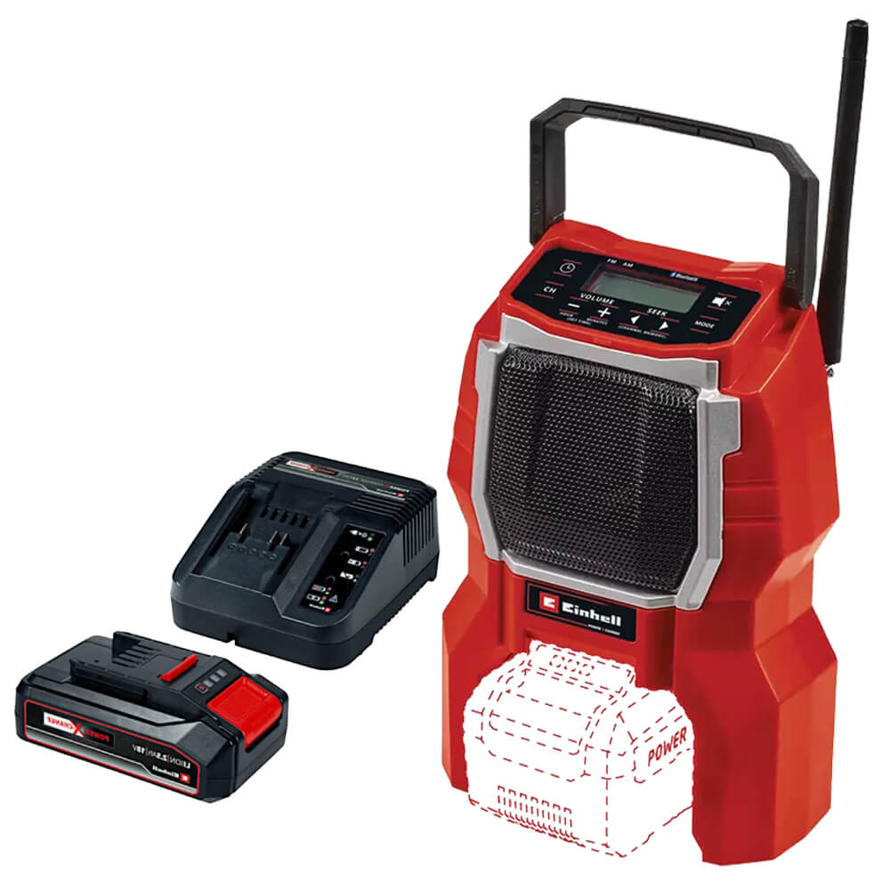 AKU rádio EINHELL TC-RA 18Li + set nabíječka a baterie 2,5Ah VCP PLOTY Sklad8 0