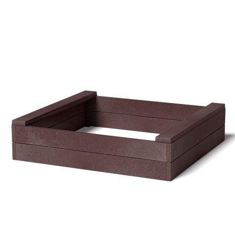 Pískoviště z recyklátu; 1500x1200x300mm; hnědý