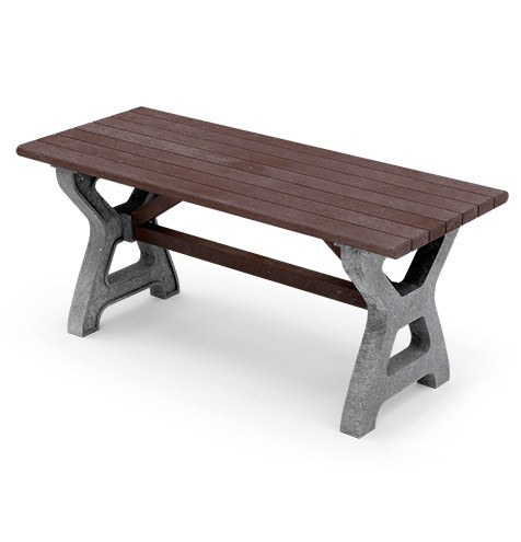 Recyklátový stůl PIKNIK; 1700x730mm; hnědá + šedá