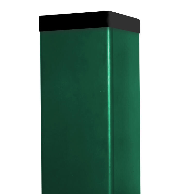 Zelený sloupek DAMIPLAST® 65x65 s krytkou, pozinkovaný a poplastovaný 60/60/1,5 mm, délka 6000mm Délka v mm: 2400 PLOTY Sklad8 0