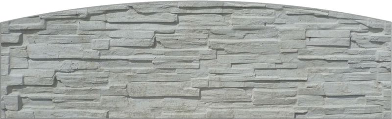 Betonový panel oblouk jednostranný 200x50-66x4,5 cm - štípaný kámen - přírodní PLOTY Sklad8 5-300
