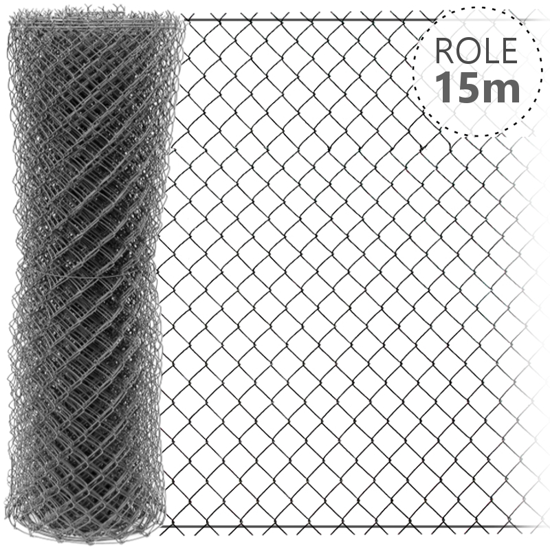 Pletivo pozinkované IDEAL 2,0mm/role 15m se zapleteným napínacím drátem, výška dle výběru od 1000 do 2000 mm výška v mm: 2000 mm VCP PLOTY Sklad8 0