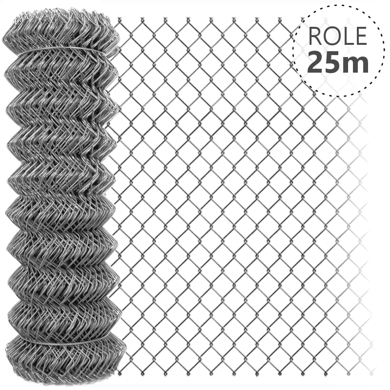 Pletivo pozinkované IDEAL 2,0mm/role 25m bez zapleteného napínacího drátu, výška dle výběru od 1000 do 2000 mm výška v mm: 2000 mm VCP PLOTY Sklad8 0
