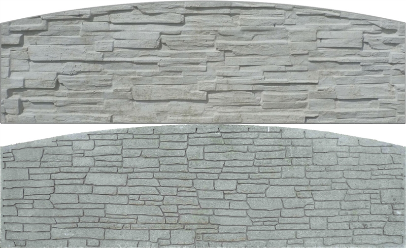 Betonový panel oblouk velký oboustranný štípaný kámen 200 x 50-66 x 4,5 cm - přírodní VCP PLOTY Sklad8 0
