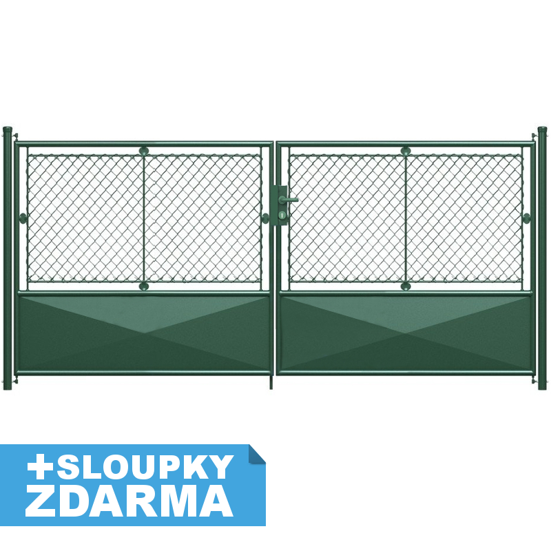 Zahradní brána psaníčko š. 3600 mm x v. dle výběru-příprava na FAB vč. sloupků Výška v mm:: 1000 VCP PLOTY Sklad8 0