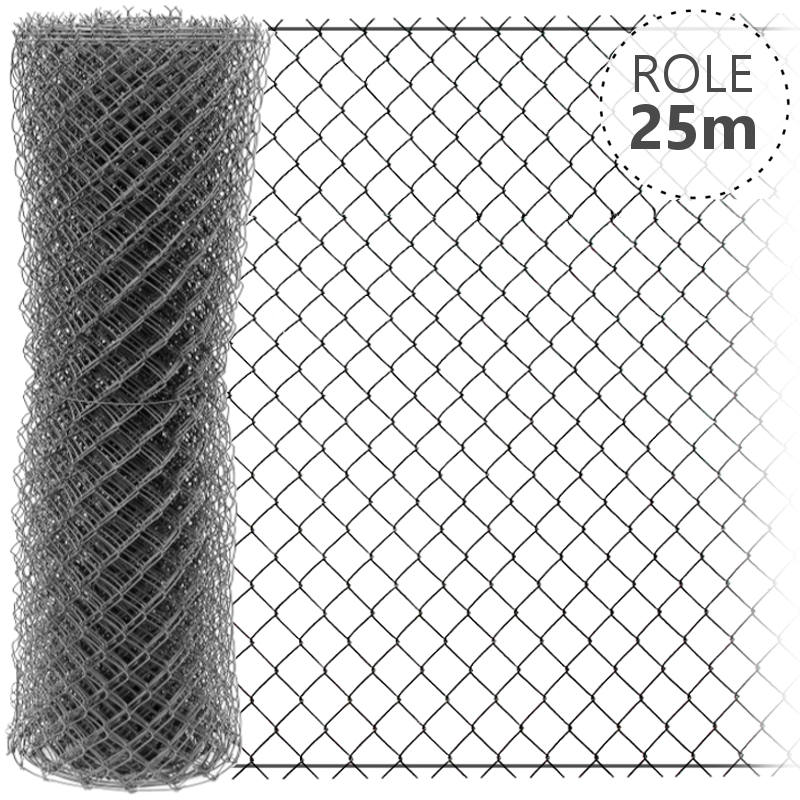 Pletivo pozinkované IDEAL 2,0mm/role 25m se zapleteným napínacím drátem, výška dle výběru od 1000 do 2000 mm výška v mm: 2000 mm VCP PLOTY Sklad8 0