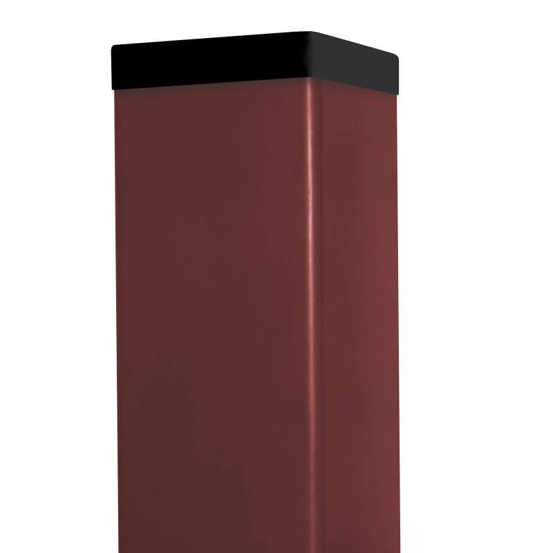 Sloupek DAMIPLAST® Zn+poplast 60/60/1,5 mm, výška dle výběru, barva: cihlová vč.krytky 65x65 Délka v mm: 1000 VCP PLOTY Sklad8 0