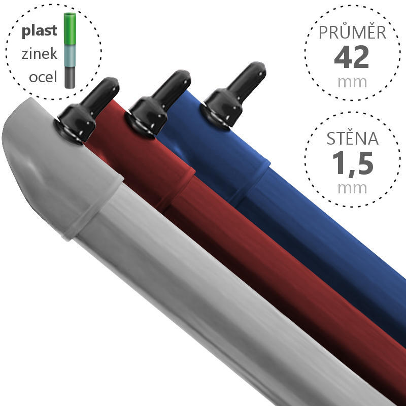Vzpěra DAMIPLAST® Zn+ poplast PVC / průměr 42x1,5 mm, barva: ostatní barvy Délka v mm:: 2200