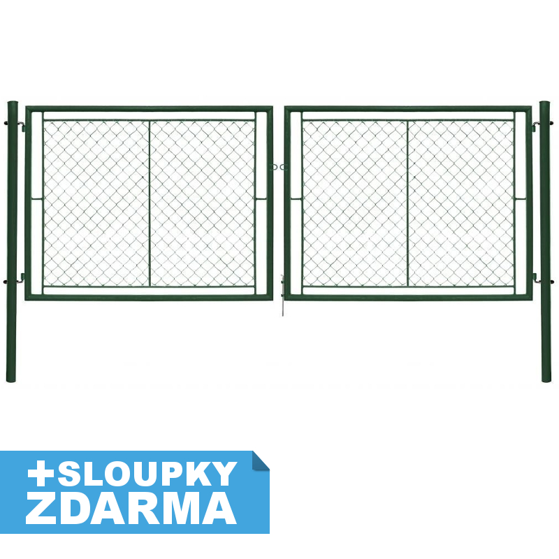 Brána Ideal II šířka 3037mm, čtyřhranné pletivo 55x55mm OKO Výška v mm:: 1450 mm VCP PLOTY Sklad8 0