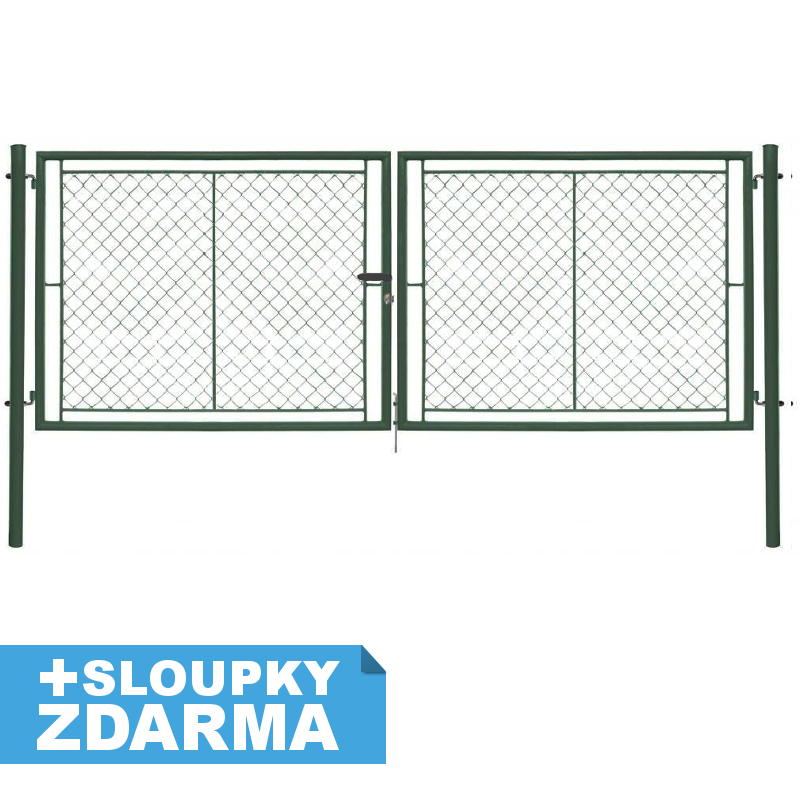 Brána Ideal II šířka 3021mm, čtyřhranné pletivo 55x55mm FAB Výška v mm:: 1200 mm PLOTY Sklad8 0