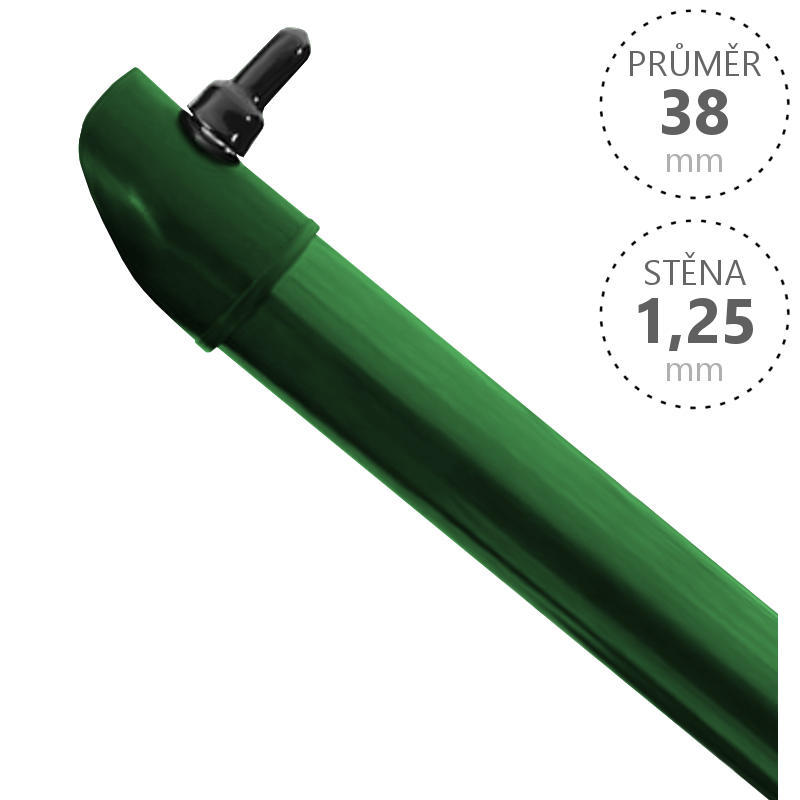 Vzpěra Ideal Zn+PVC 38x1,25xrůzné délky, zelená Délka v mm:: 1750 VCP PLOTY Sklad8 0