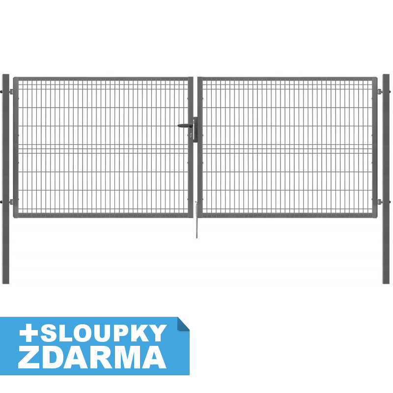 Ideal brána Pilofor Zn š. 4118 x v. dle výběru, se zámkem Výška v mm:: 1245 mm PLOTY Sklad8 5-300