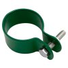 Objímka pro sloupek 50mm; šroub + matice; Zn+PVC; Zelená