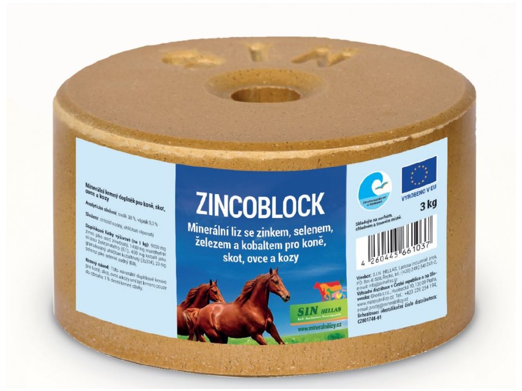 4308 zincoblock mineralni liz pro kone skot ovce a kozy se zinkem 3kg