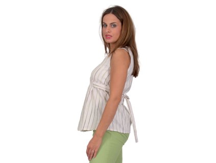 Těhotenská halenka Rialto Bavigne zelený proužek 0217 (Dámská velikost 36)