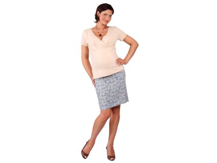 Těhotenská sukně Rialto Bever modrá+květ 0263 (Dámská velikost 36)