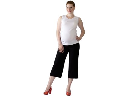 Těhotenské 3/4 kalhoty Rialto Verghia lněné černé 01245 (Dámská velikost 36)