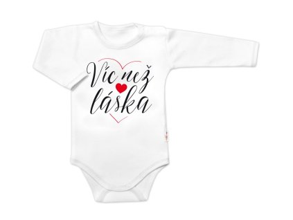 Body dlouhý rukáv, Víc než láska, Baby Nellys, bílé (Velikost 56 (1-2m))