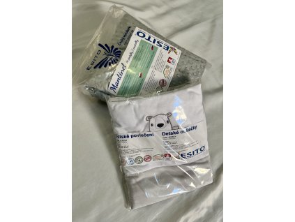 Výhodný set 2ks-Dětské povlečení jednobarevné Jersey a mantinel do postýlky Minky šedá