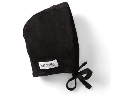 Moniel Dětská rostoucí zavazovací čepice All Black černá