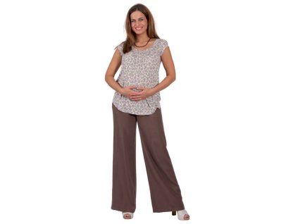 Těhotenské tričko Rialto Remich fialový květ 8085 (Dámská velikost 36)