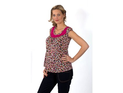 Těhotenské tričko Rialto Remich růžový puntík 0257 (Dámská velikost 36)