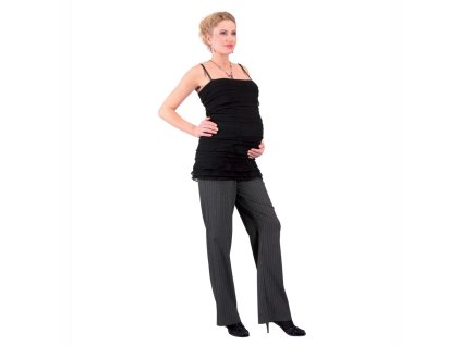 Těhotenský top Lorce černý s volánky 0286 (Dámská velikost 40)