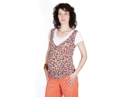 Těhotenské a kojicí tričko Rialto Dommery růžový puntík 0257 (Dámská velikost 36)