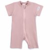 Moniel Dětský overal s krátkým rukávem Kočka Pastel růžová
