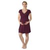 Těhotenská a kojící noční košile Rialto Gochett bordó 0621 (Dámská velikost 36)