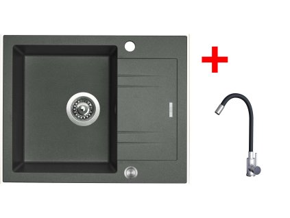 4478061 8596142054879 sinks linea 600 xc titanium elasta nerez cerna