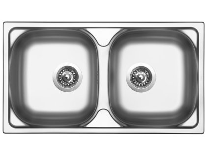 Sinks OKIO 780 DUO V 0,5mm matný (Konstrukční typ Dvoudřezy, Spodní skříňka 800 mm, Hloubka dřezu 140 mm)