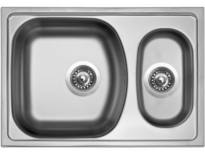 Sinks TWIN 620.1 V 0,6mm matný (Konstrukční typ Dřezy s vaničkou, Spodní skříňka 650 mm, Hloubka dřezu 150/95 mm)