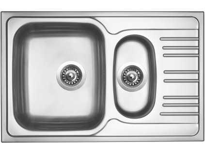 Sinks STAR 780.1 V 0,6mm matný (Konstrukční typ Dřezy s odkapem, Spodní skříňka 600 mm, Hloubka dřezu 170/120 mm)