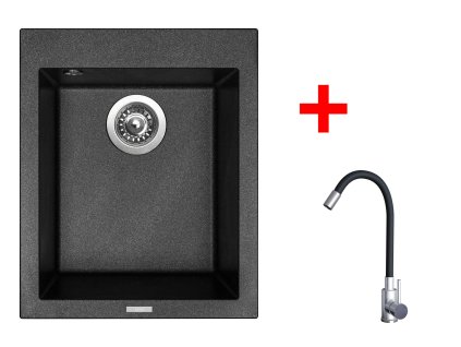 4478297 8596142055036 sinks cube 410 metalblack elasta nerez cerna