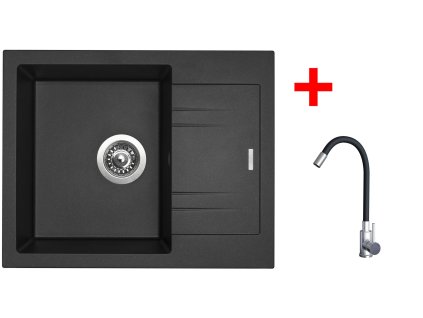 4478063 8596142053797 sinks linea 600 metalblack elasta nerez cerna