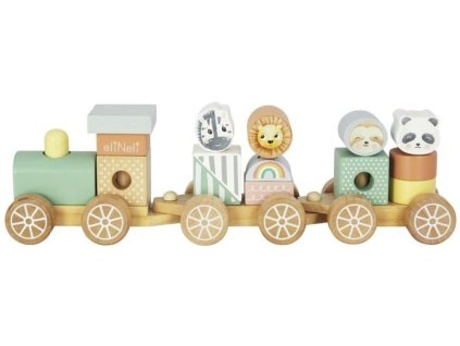 Dreveny vlacek s kostkami zviratka ze ZOO ELIS DESIGN