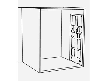 Cemux šablona pro montáž výsuvu A Box, H Box a koše Cemux Style, D00101